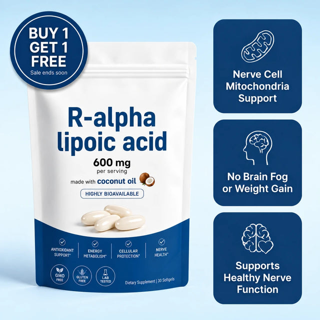 R-Alpha Lipoic Acid Softgels for Cellular Energy and Nerve Health Support