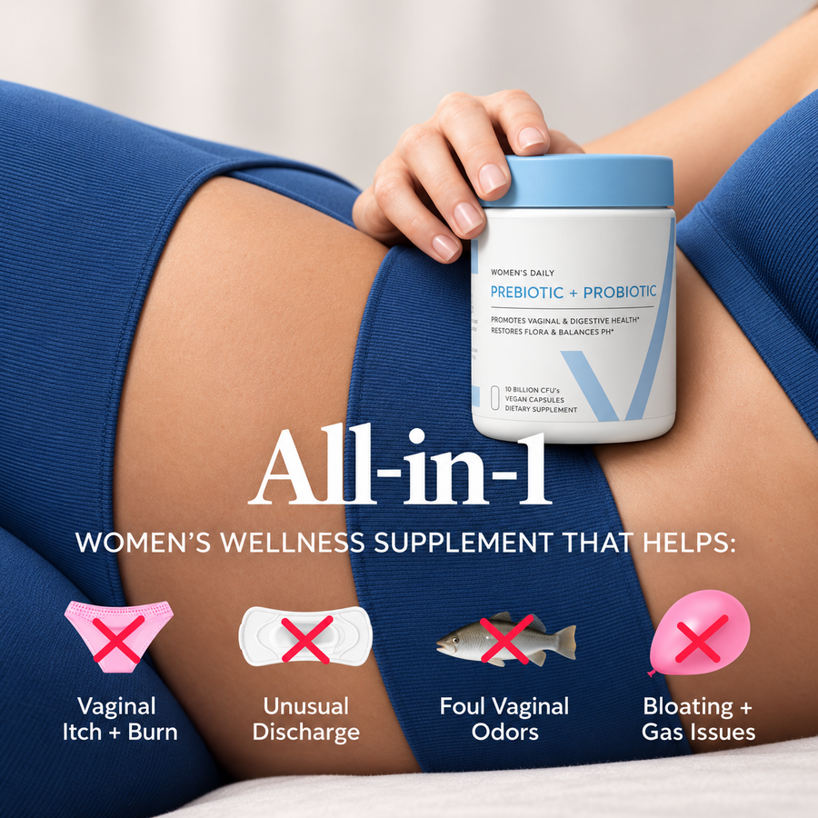 Women’s Daily Prebiotic + Probiotic – 10 Billion CFU | Digestive & Feminine Wellness Support
