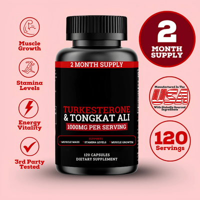 Turkesterone & Tongkat Ali 1000mg - Premium Herbal Performance Supplement