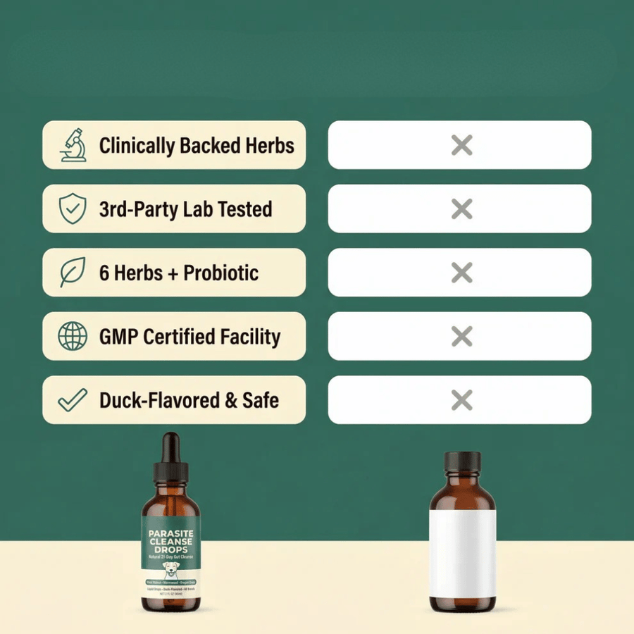Parasite Cleanse Drops for Dogs – Natural 21-Day Gut Cleanse & Digestive Wellness Support