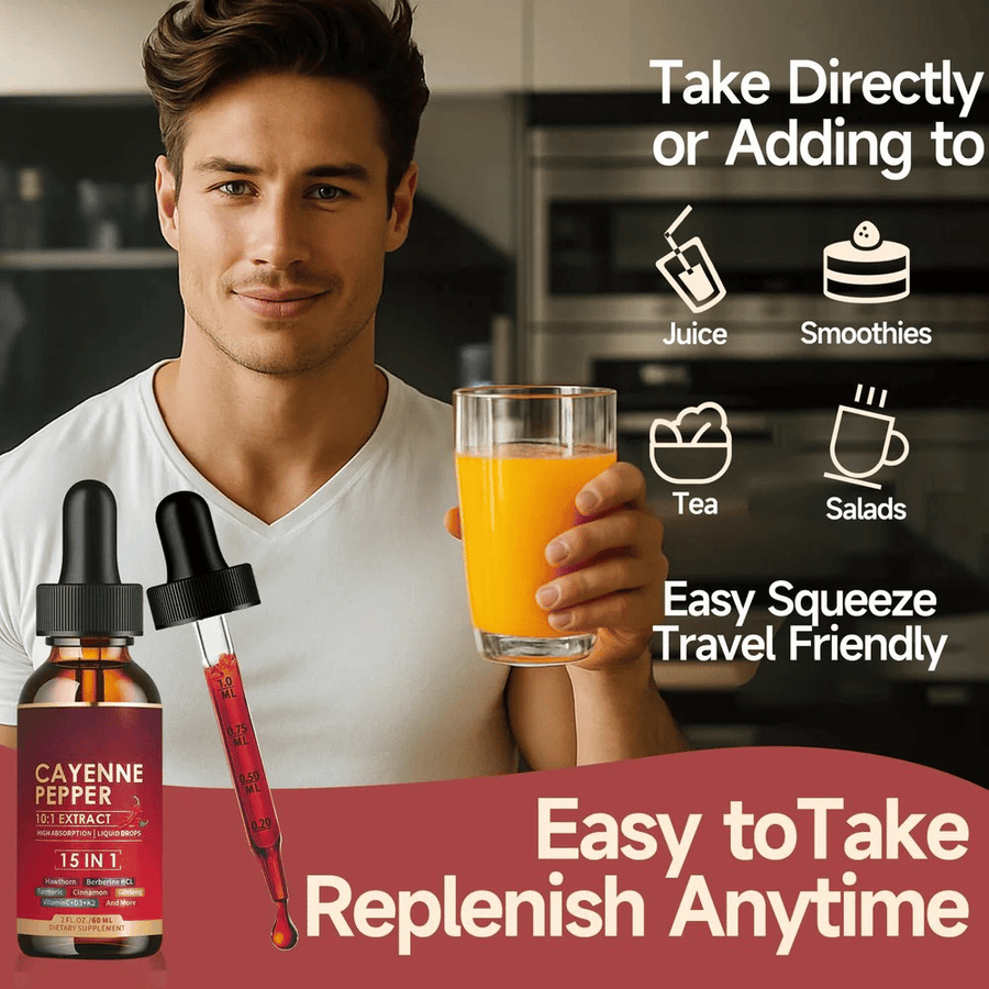 Cayenne Pepper Liquid Drops – Advanced Circulation & Daily Wellness Support