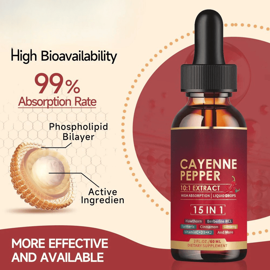 Cayenne Pepper Liquid Drops – Advanced Circulation & Daily Wellness Support