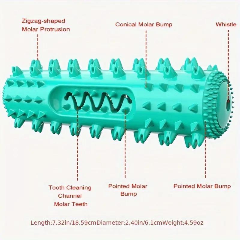 Tough Rubber Dog Toothbrush Chew Toy – Reduces Plaque & Boredom