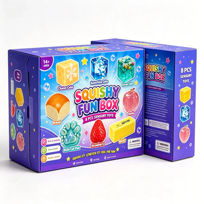 8-Piece Squishy Fun Box – Soft Sensory Toys for Kids, Stress Relief & Fidget Play