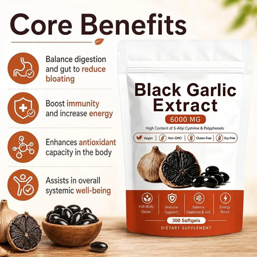Fermented Black Garlic Extract 6000mg Softgels