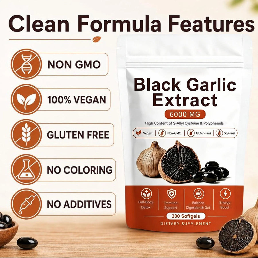 Fermented Black Garlic Extract 6000mg Softgels